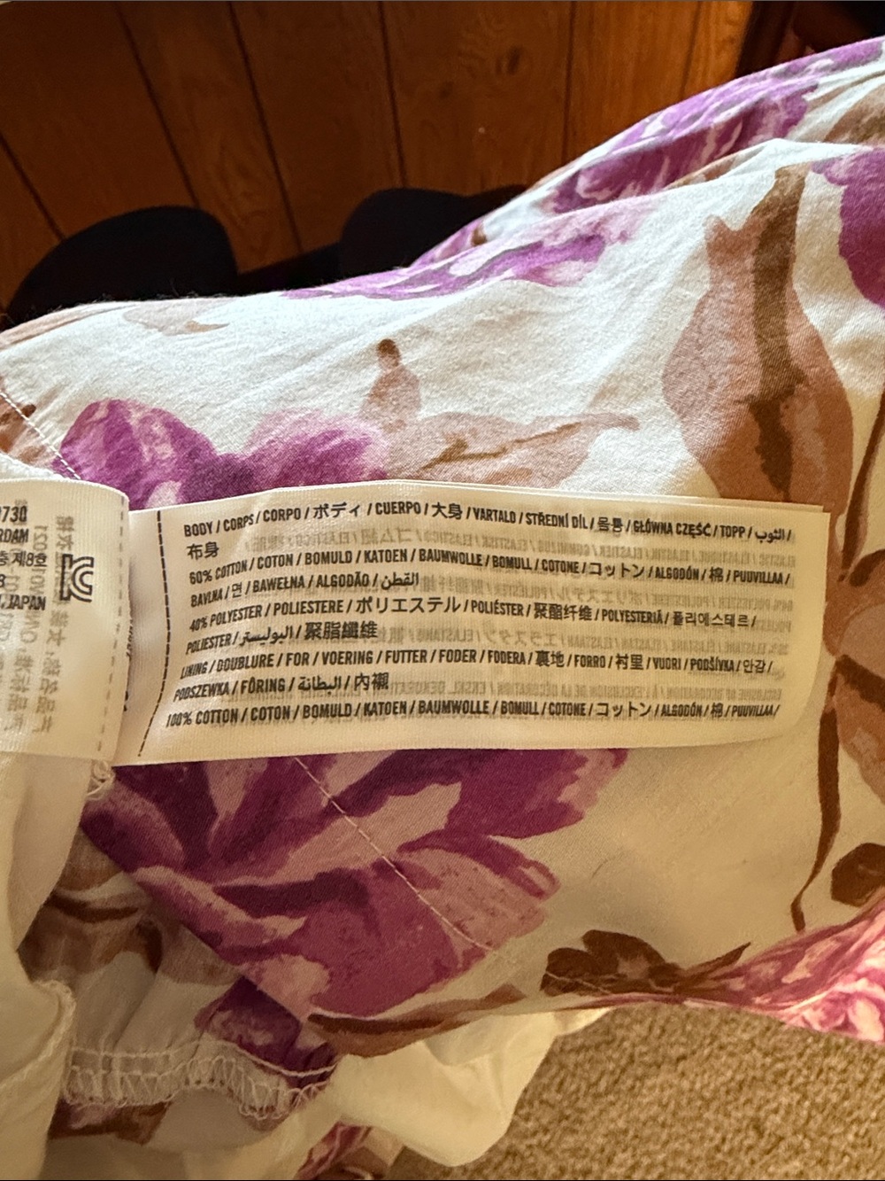 Abercrombie & Fitch Cream Midi Dress with Purple Floral Print - Picture 6 of 6